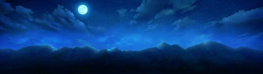 5120×1440 Resolution: Majestic Nocturnal Mountain Range Wallpaper