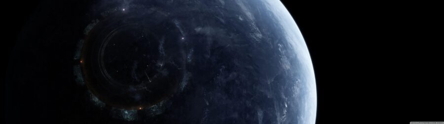 5120×1440 Resolution: Celestial Beauty in Space Wallpaper