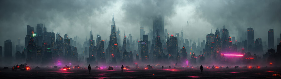 5120×1440: Futuristisch stadslandschap