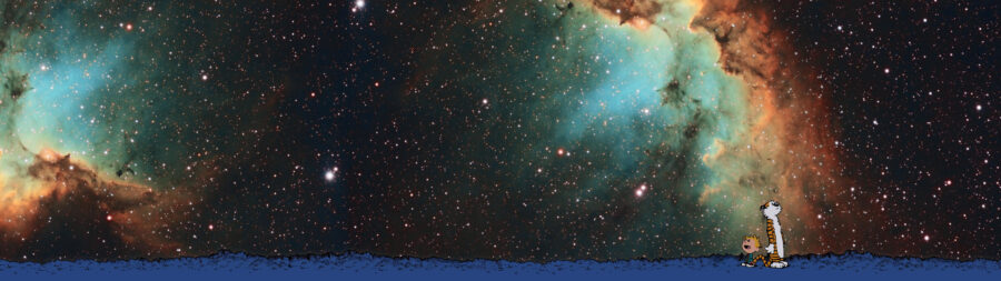 7680×2160: Kosmische Blik Duo Achtergrond