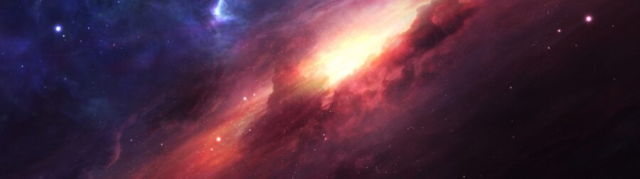 7680×2160: Cosmic Radiance Nebula Wallpaper
