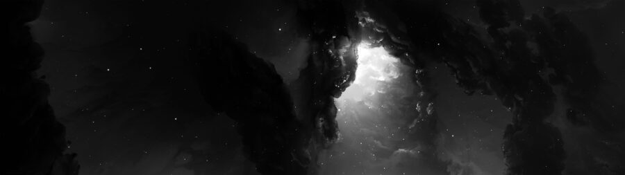 7680×2160: Monochrome Nebula Dreamscape Wallpaper