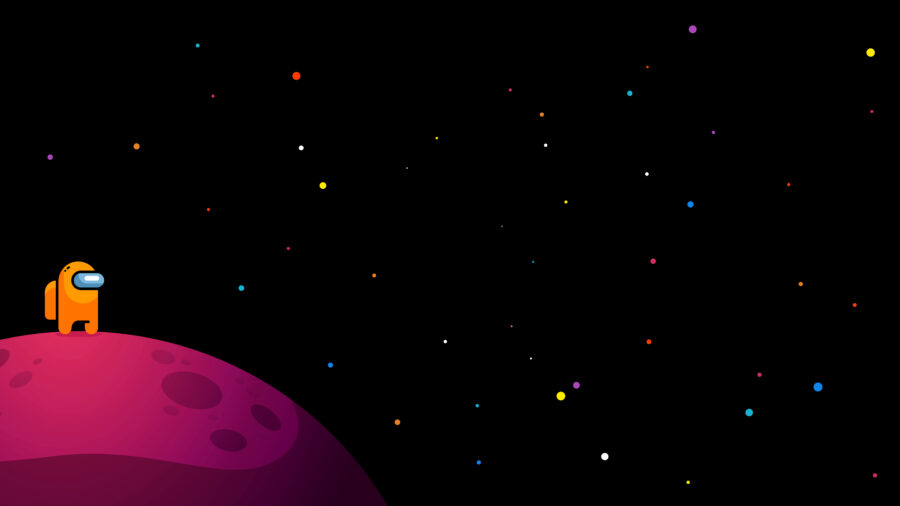 Onder Ons: Paarse planeet in de ruimte Achtergrond