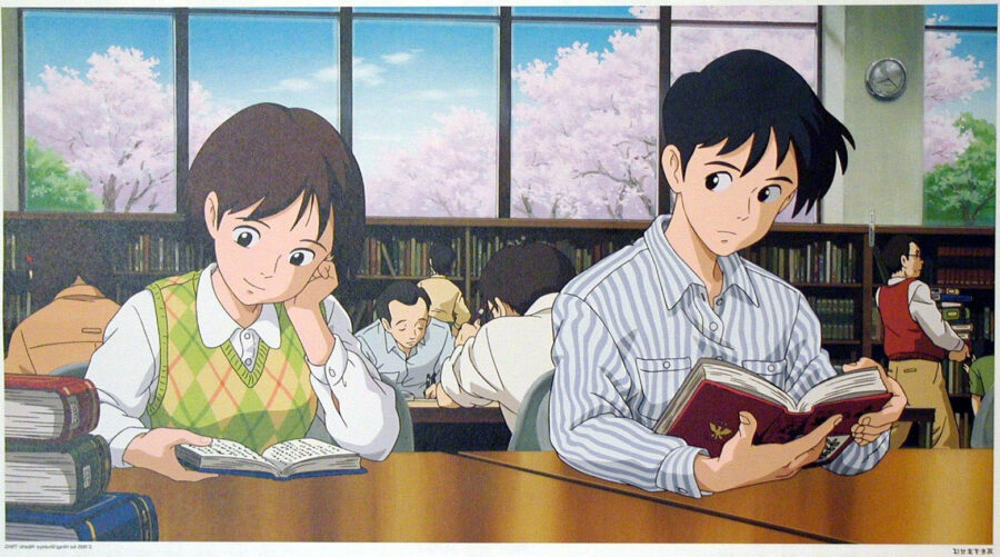 Anime Couple: Desk of Love Wallpaper