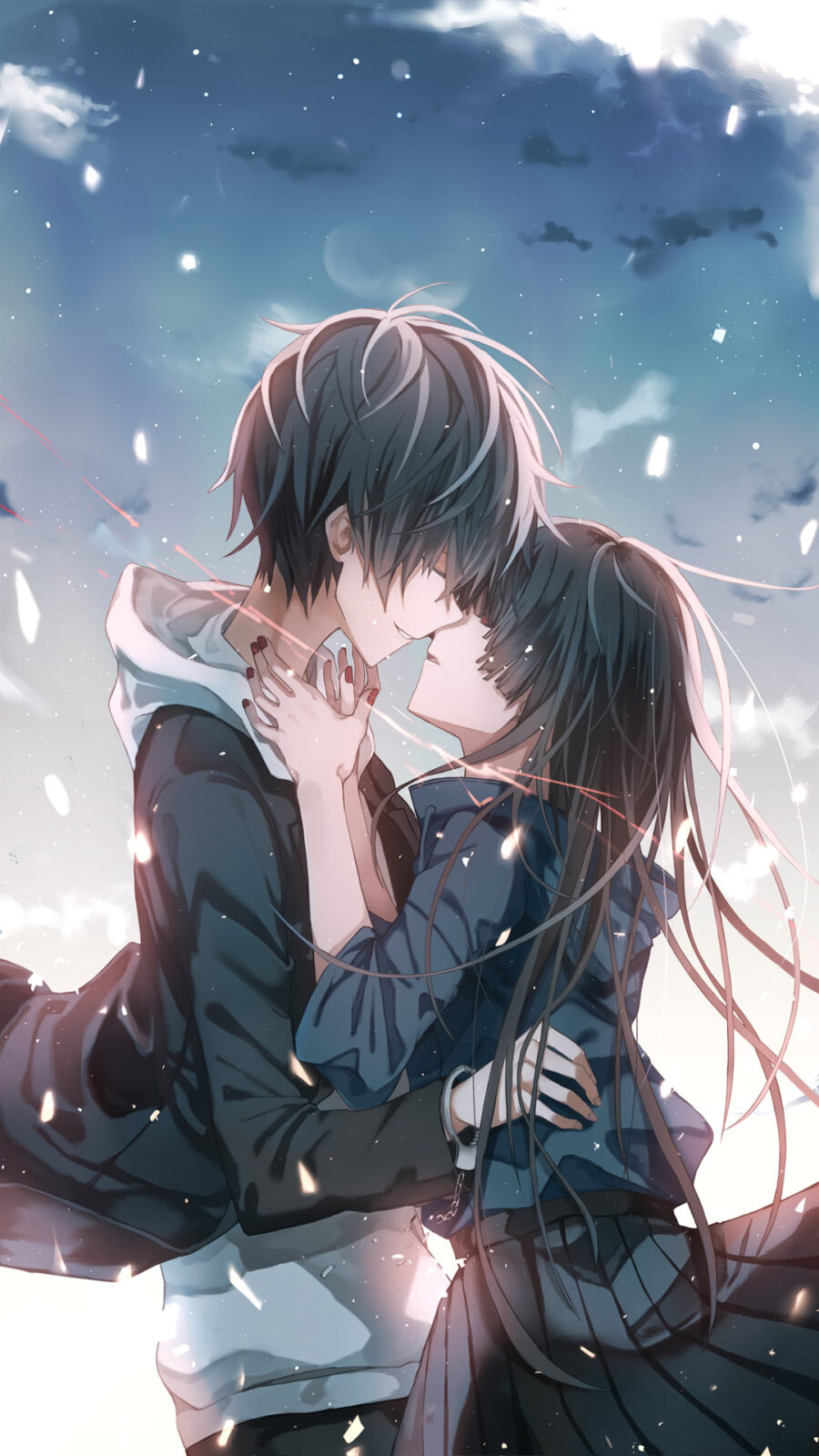 Anime Couple: Embracing Love’s Eternal Bond Wallpaper