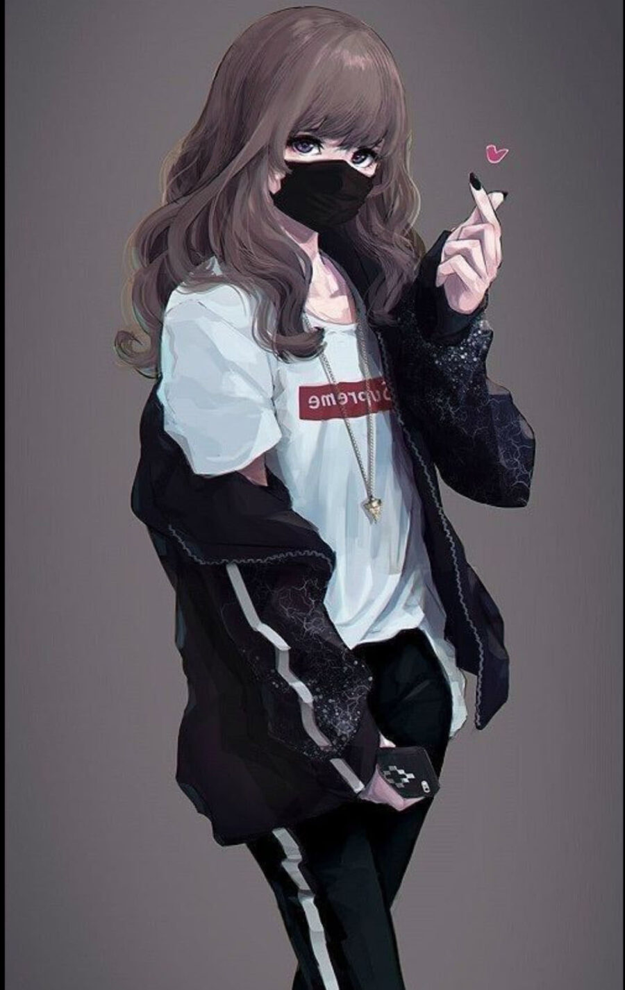 Baddie Vibes: Masked Mystery in Black Wallpaper