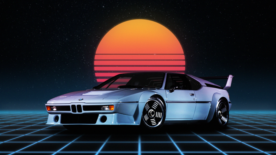 BMW: Retro Synthwave M1 Procar Wallpaper