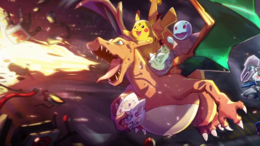 Charizard: Epic Flight with Pokemon Pals Wallpaper