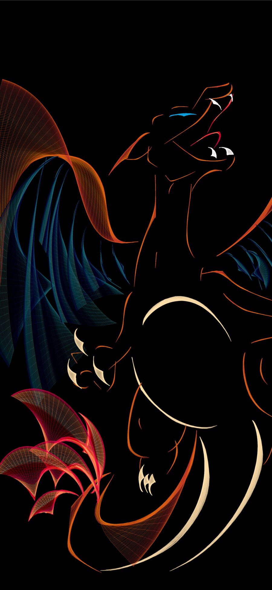 Charizard: Abstract Flame Silhouette Wallpaper
