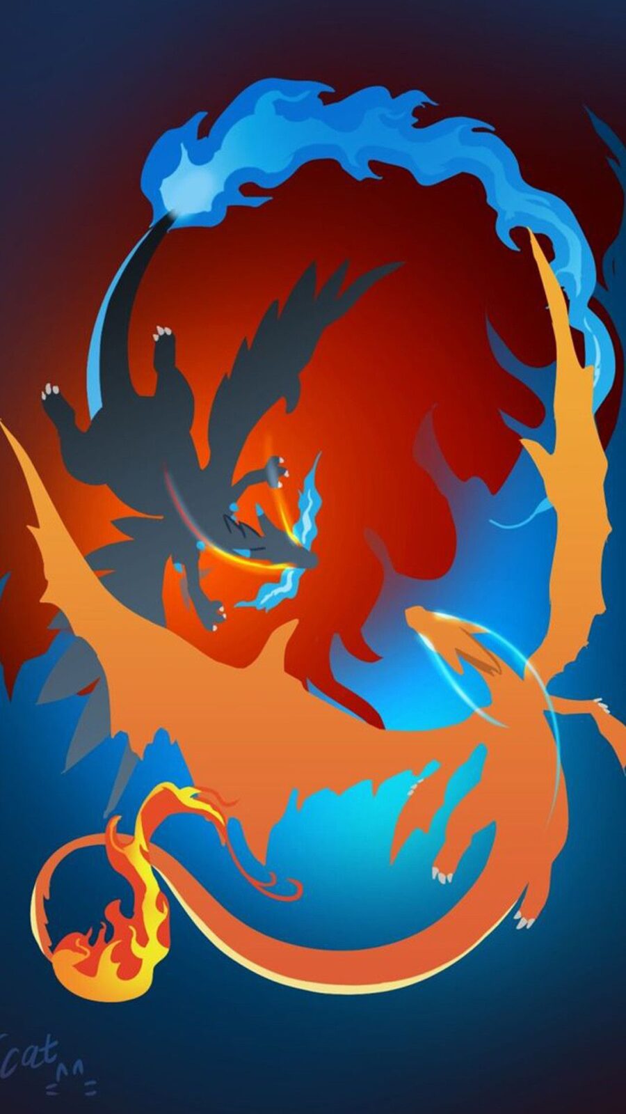Charizard: Vurig Silhouet Achtergrond