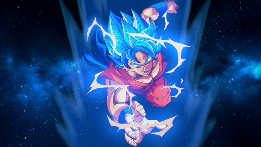 Dragon Ball Z: Blue-Haired Warrior Soars Wallpaper