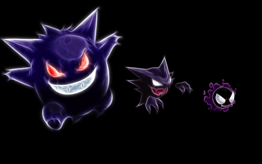 Gengar: Haunting Glow Trio Wallpaper