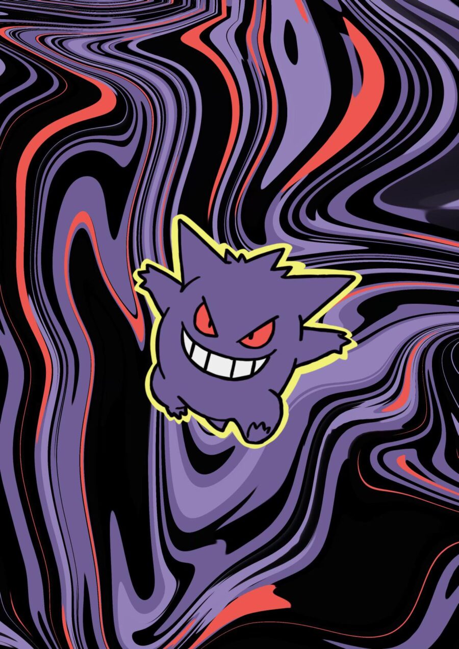 Gengar: Swirling Shadow Vortex Wallpaper