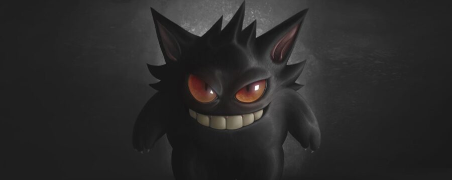 Gengar: Eerie Glow in the Dark Wallpaper