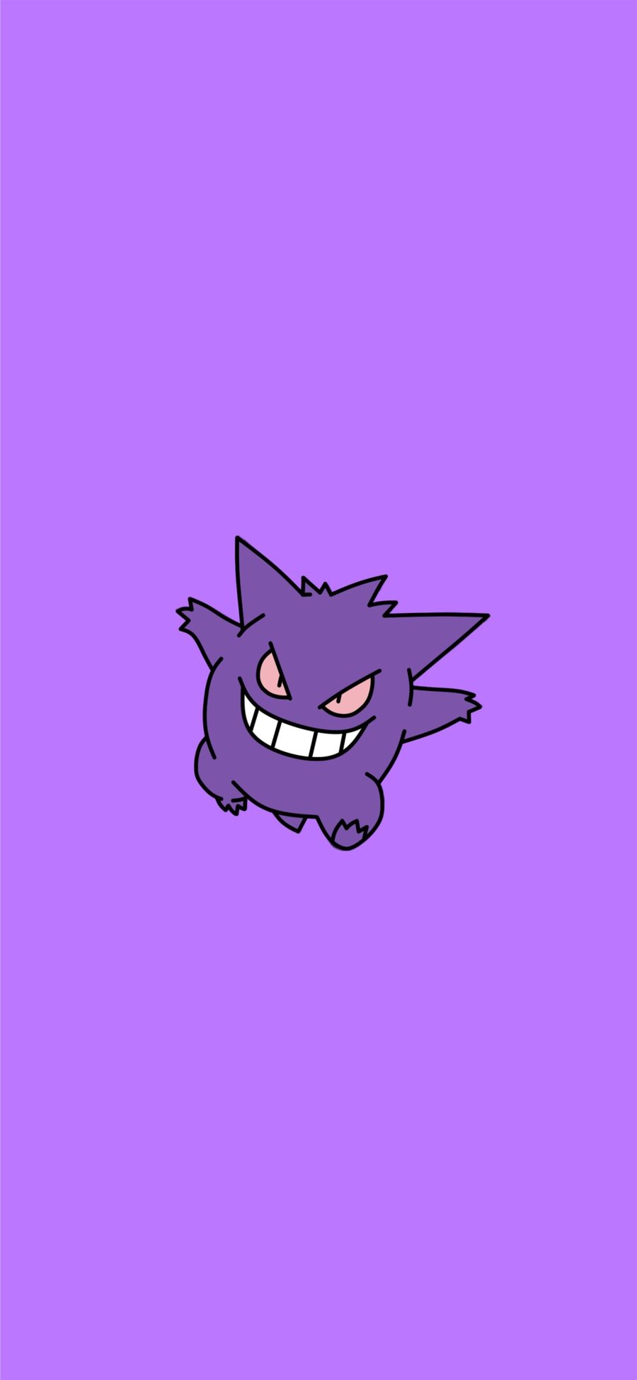 Gengar: Mischievous Grin in Purple Haze Wallpaper