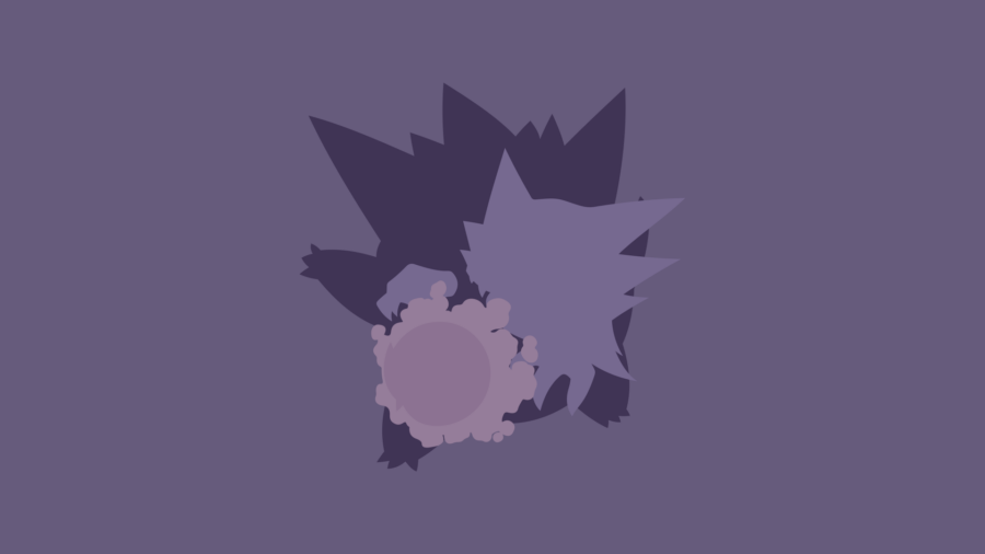 Gengar: Spooky Shadow Minimalistic Design Wallpaper