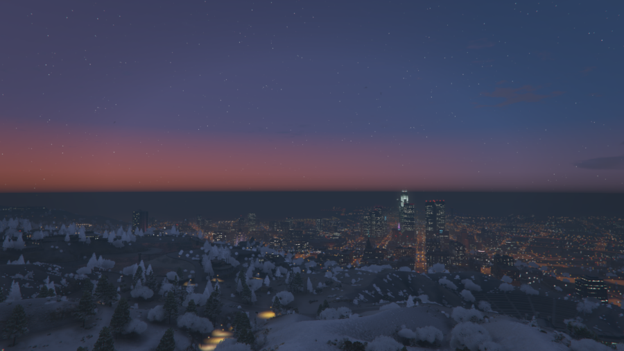 GTA 5: Winter Wonderland Cityscape Wallpaper