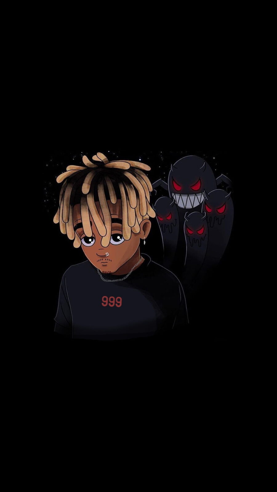 Juice Wrld’s Vibrant Dreadlock Cartoon Wallpaper Wallpaper