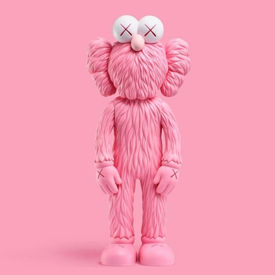 Kaws: Playful Pink Toy with White X Wallpaper