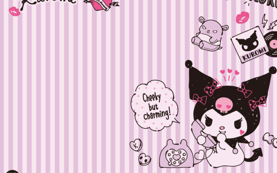 Kuromi: Cheeky Charm Stripes Achtergrond
