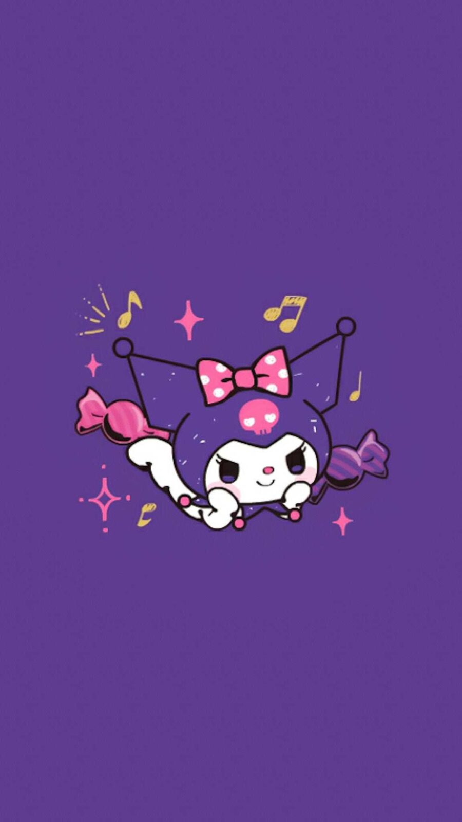 Kuromi: Schattige Narrendans Mobiele Achtergrond