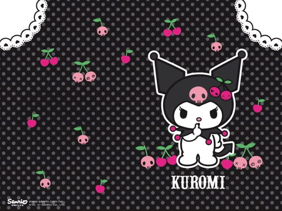 Kuromi: Cute Dark Charm Polka Dot Wallpaper