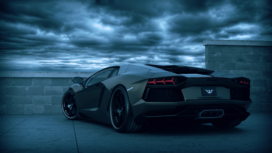 Lamborghini: Strakke kracht op beton Canvas Achtergrond