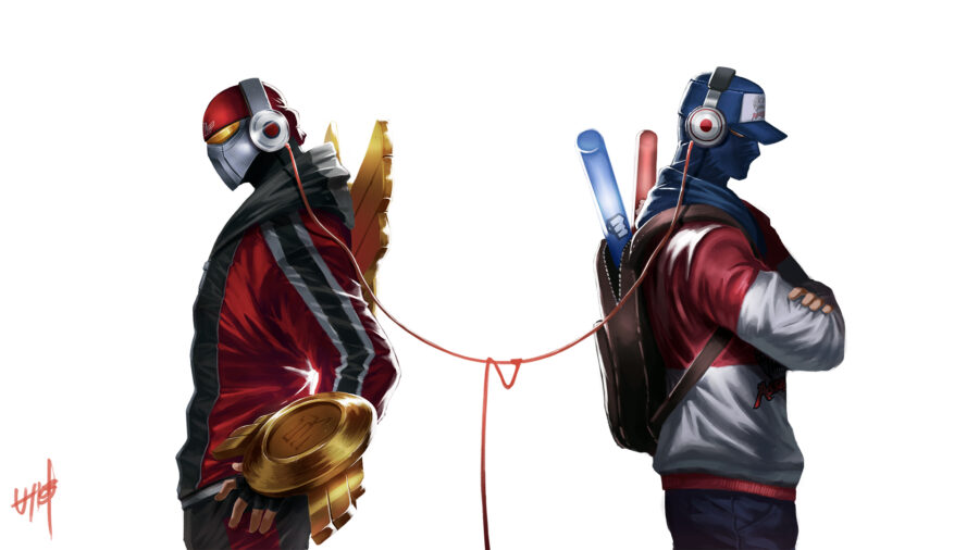 League of Legends: Harmonious Headphone Heroes Wallpaper