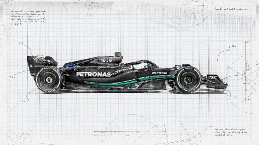 Mercedes: F1 Blauwdruk-racewagen Achtergrond