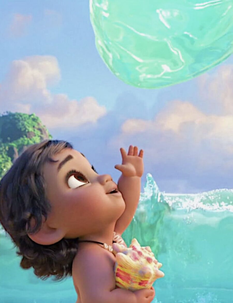 Moana: Baby Touching Water Magic Wallpaper