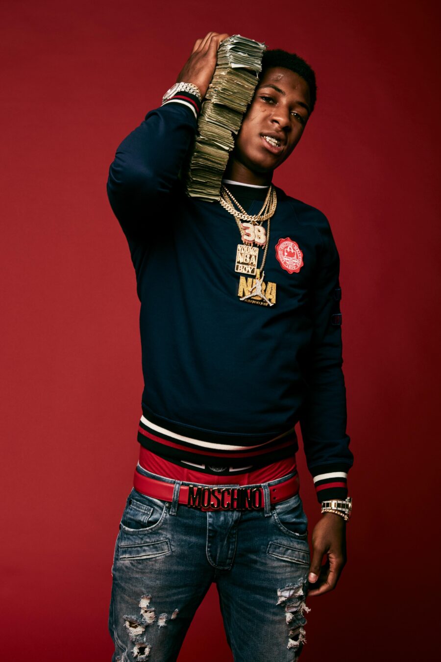NBA Youngboy: Money Stacks and Hustle Wallpaper