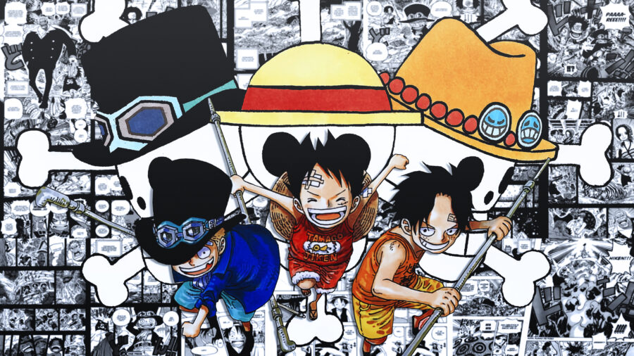 One Piece: Straw Hat Crew Manga Montage Wallpaper
