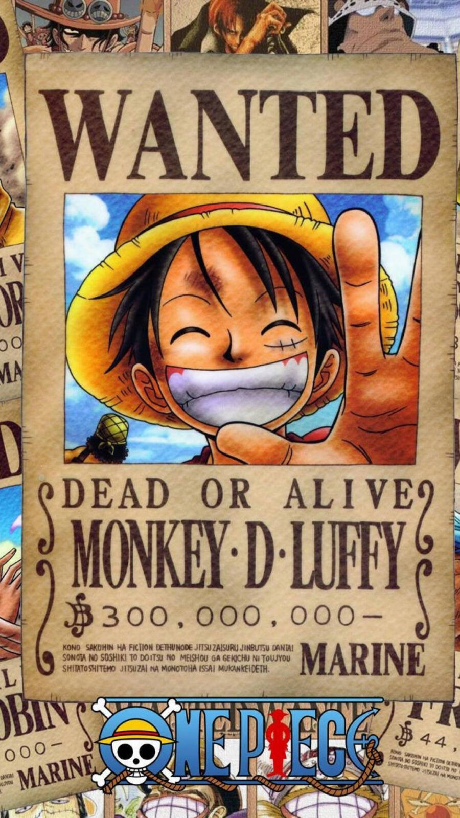 One Piece: Luffy’s Wanted Poster Wallpaper