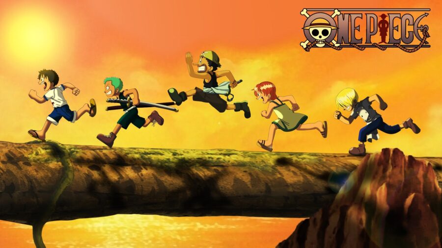 One Piece: Adventure Run at Sunset Wallpaper