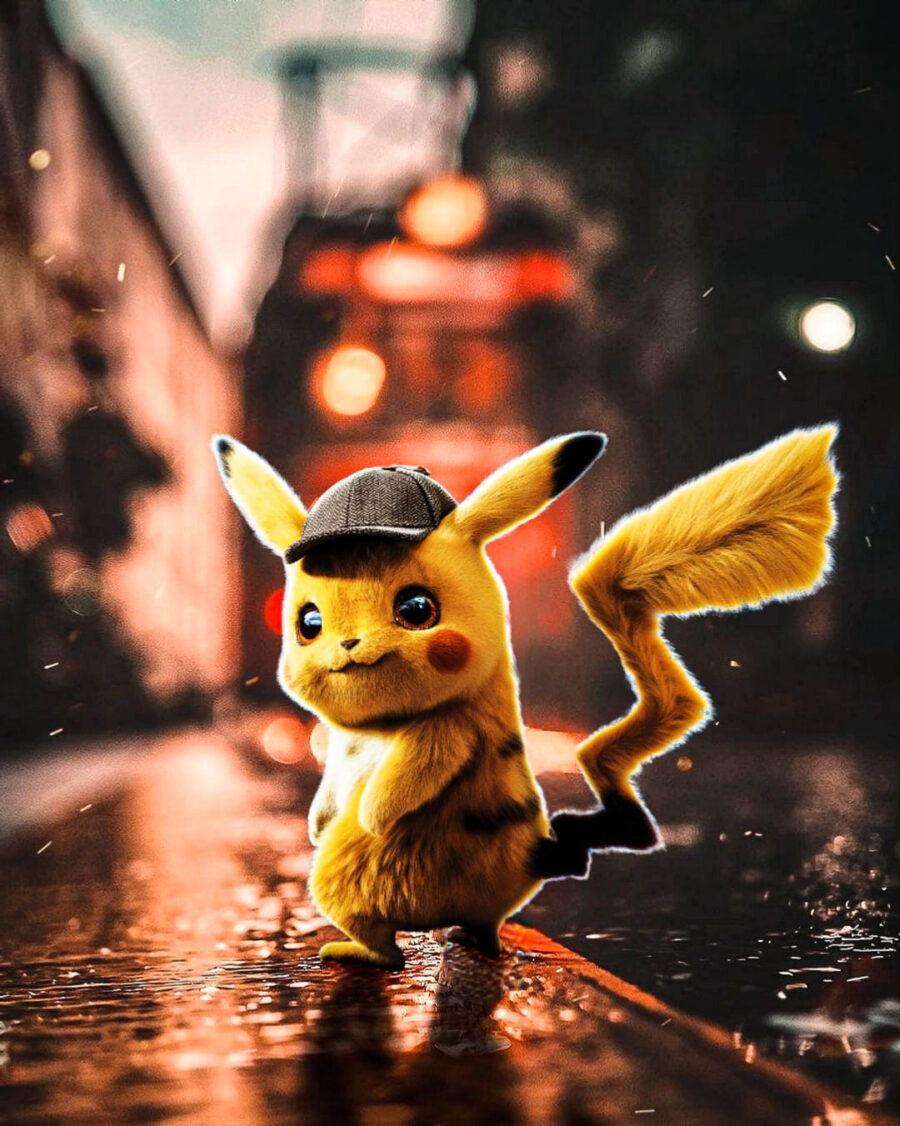 Pikachu’s Playful Hat Adventure Wallpaper
