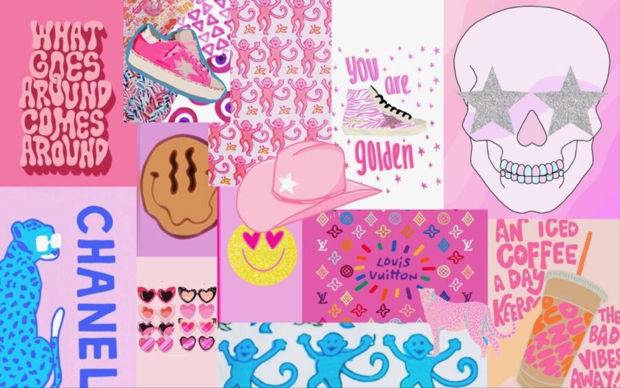 Preppy Fusion: A Collage of Style Wallpaper