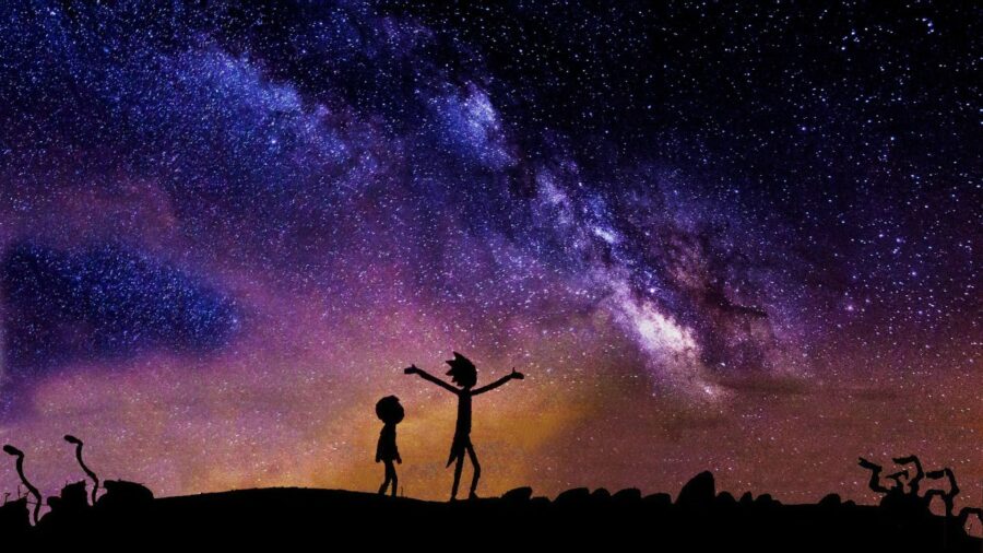 Rick and Morty: Galactic Silhouette Wallpaper