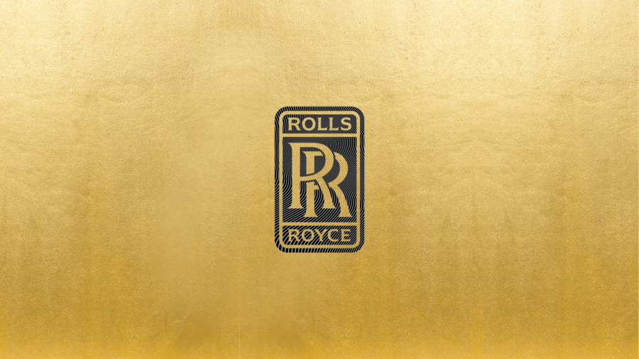 Rolls Royce: Gouden elegantie embleem Achtergrond