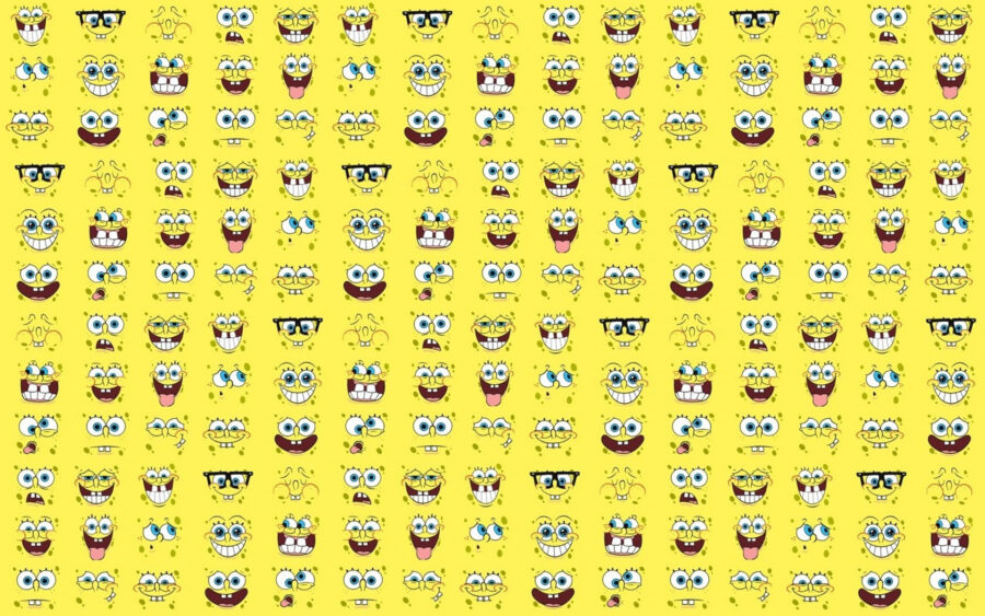 Spongebob’s kleurrijke stripgezicht Fiesta Achtergrond
