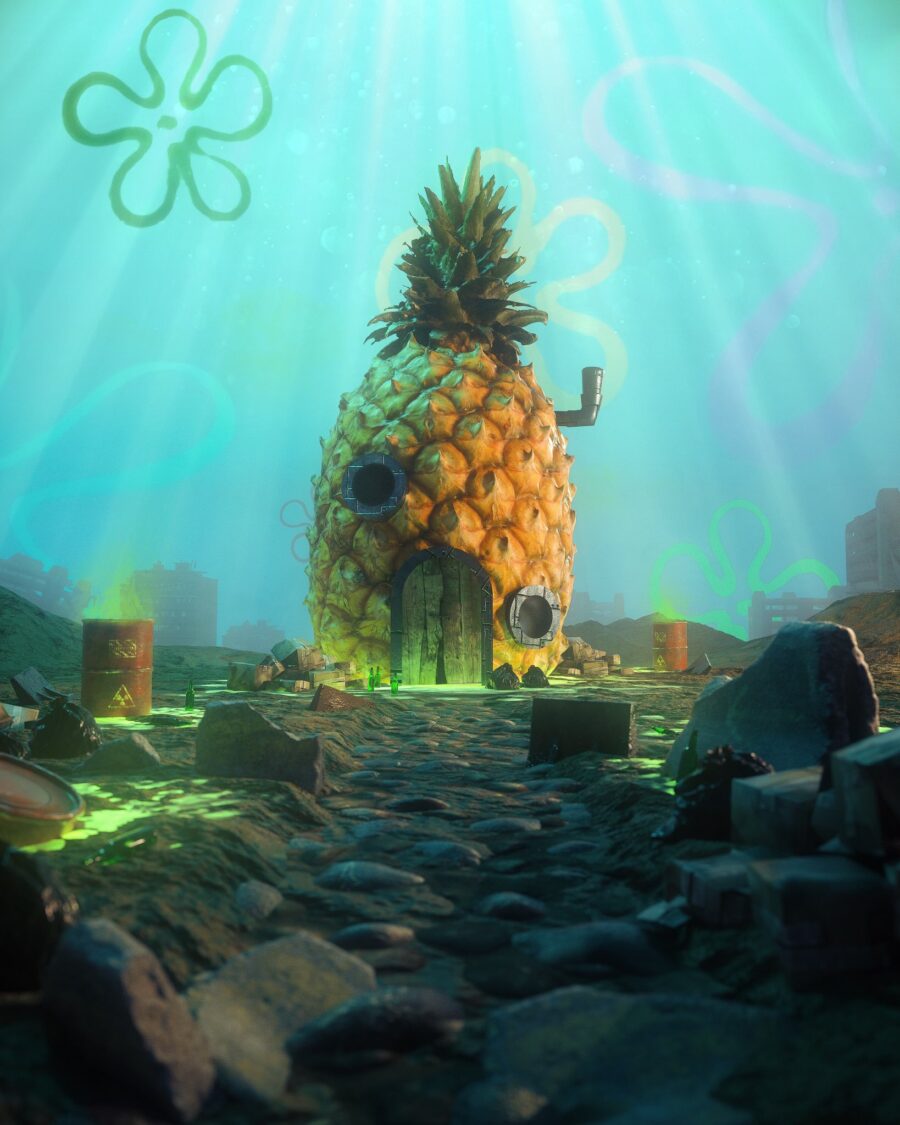 Spongebob’s onderwater ananas paradijs Achtergrond