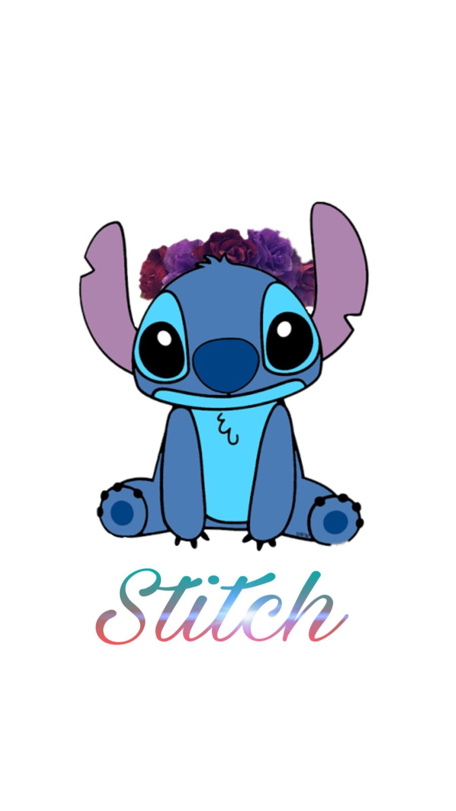 Stitch: Floral Crown Cute Wallpaper