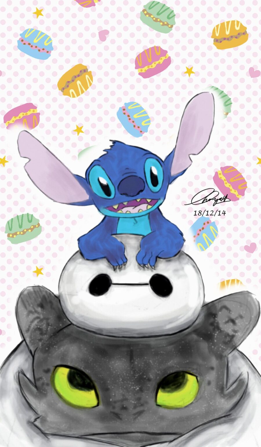 Stitch: Cute Cartoon Pals Duo Wallpaper