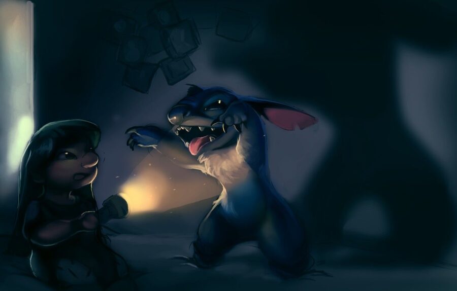 Stitch: Nighttime Bonding Moments Wallpaper