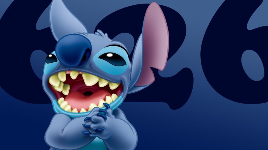 Stitch: Joyful Alien Blue Delight Wallpaper
