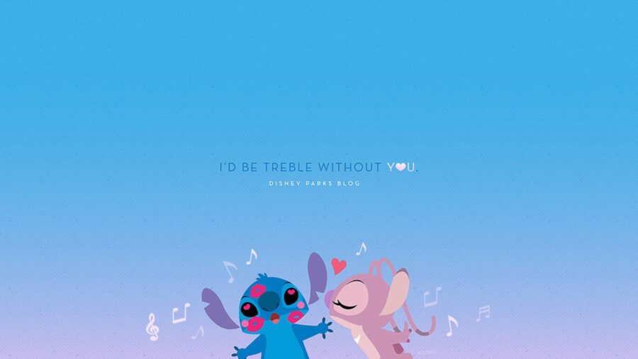 Stitch: Musical Love Duo Wallpaper