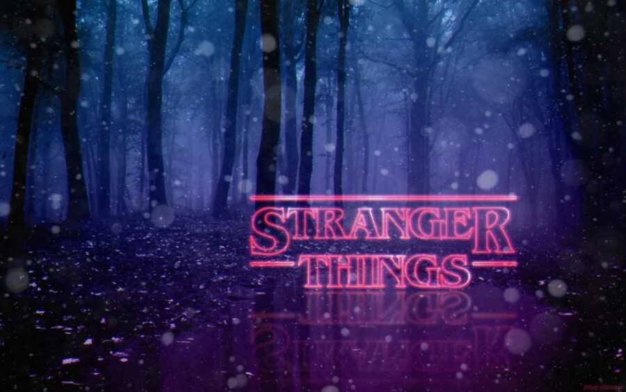 Stranger Things: Enchanted Neon Forest Delight Wallpaper