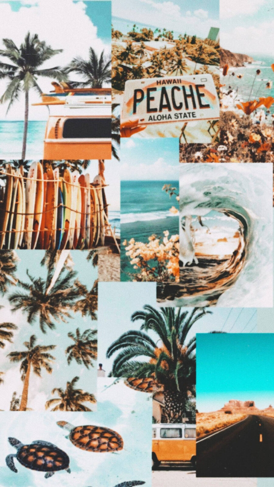 Summer: Vintage Beach Escape Collage Wallpaper