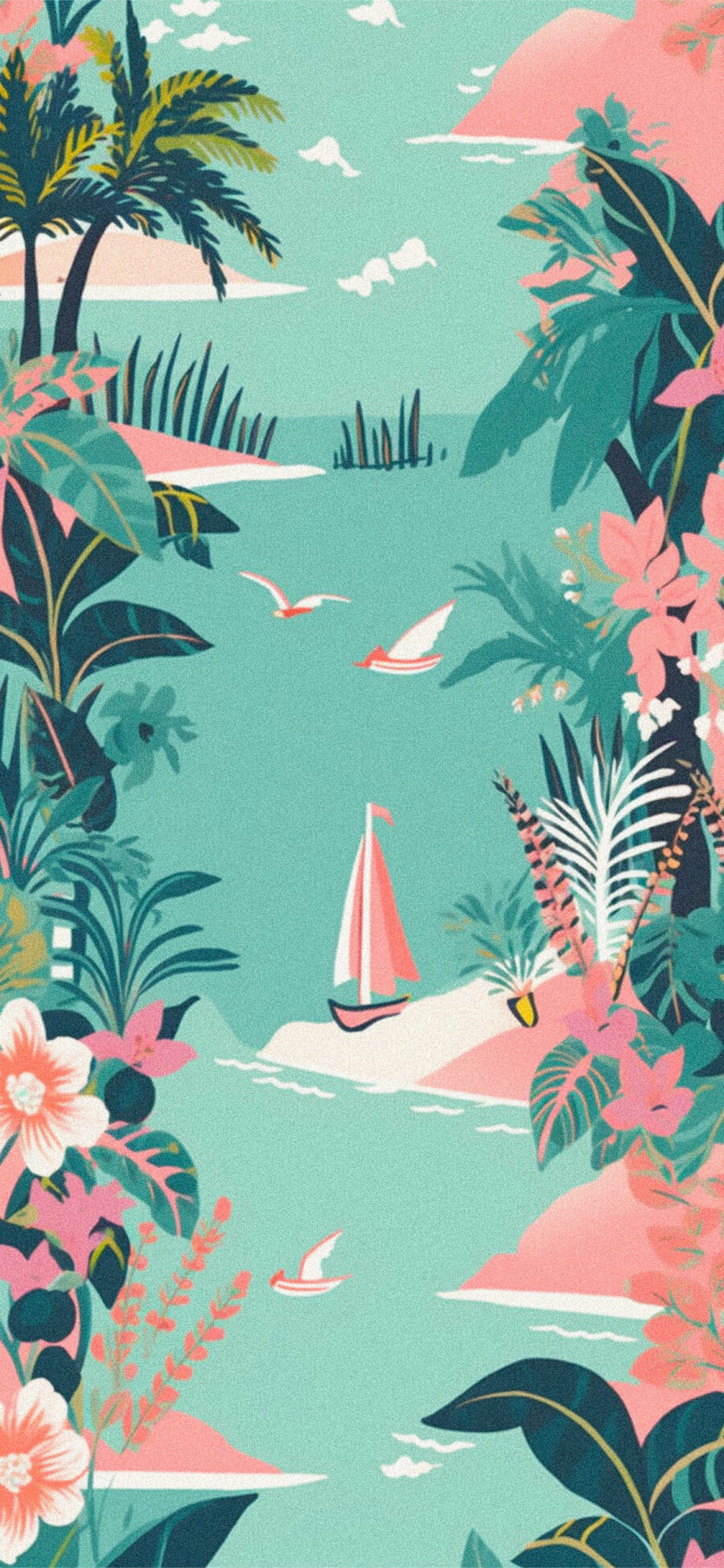 Summer: Tropical Escape Seaside Scenery Wallpaper