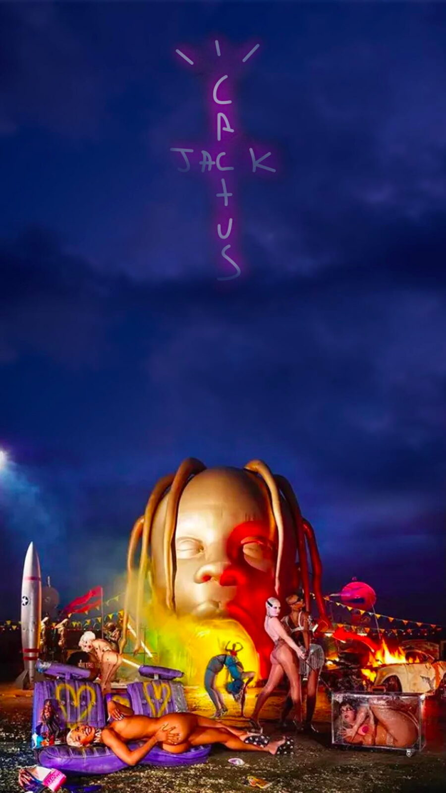 Travis Scott: Enigmatic Smoke Sculpture Awakens Wallpaper