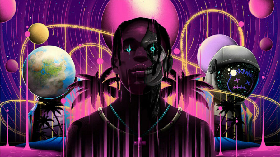 Travis Scott’s Kaleidoscope of Faces Wallpaper